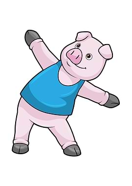 Pig Yoga Stretching