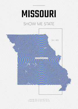 Missouiri USA state map