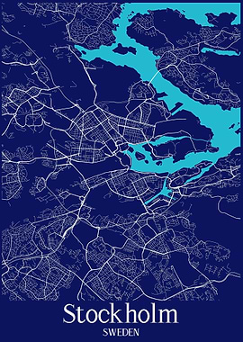Stockholm City Map Sweden