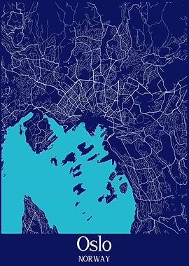 Oslo City Map Norway