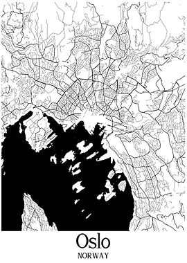 Oslo City Map Norway