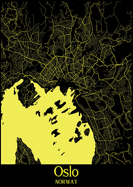 Oslo City Map Norway