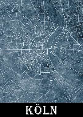 Koeln Cologne City Map