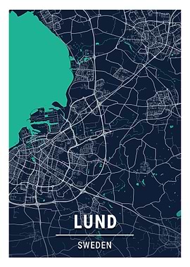 Lund City Map Sweden