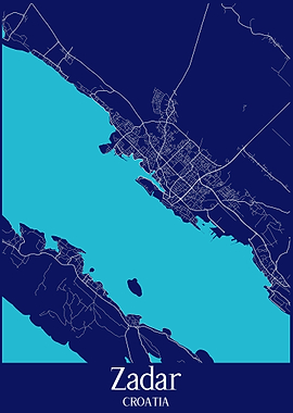 Zadar City Map Croatia