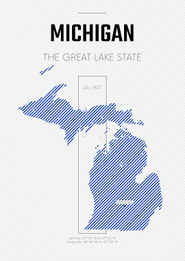 Michigan USA state map