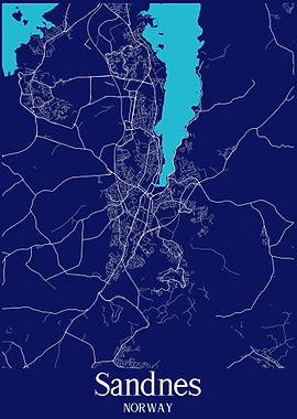 Sandnes City Map Norway