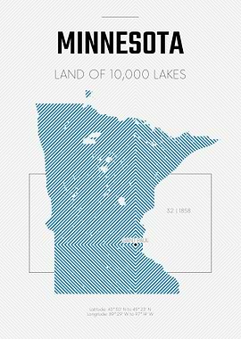 Minesota USA state map
