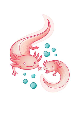 Cute Axolotls Kawai