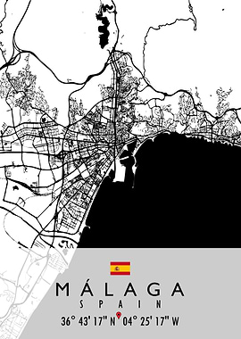 MALAGA MAP SPAIN