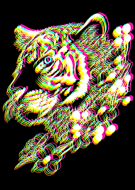 3D effect tiger