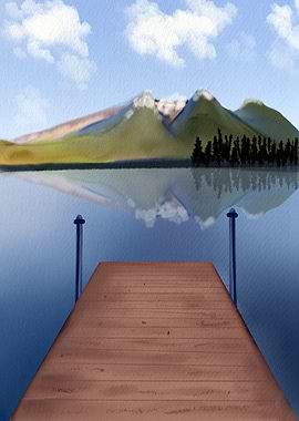 Mountains at Lake Nature