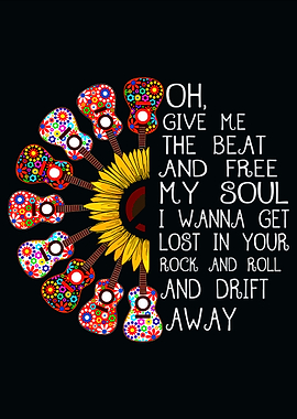 Hippie Guitar poster