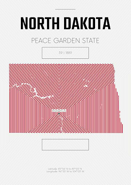 North Dakota USA state map
