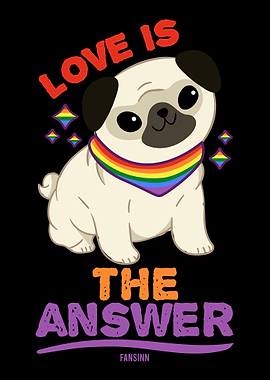 Love Rainbow Mops Dog Pup