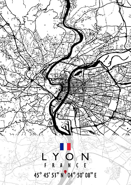 LYON MAP FRANCE