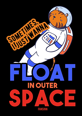 Cat as astronaut in space