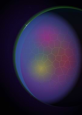 Colorful fantasy planet