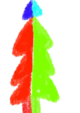 red green christmas tree a