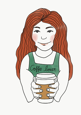 Barista girl serve coffee