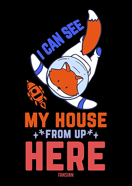 Fox as astronaut in space