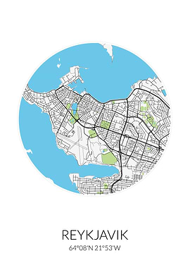Reykjavik Circle City Map