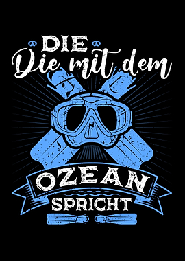 Die Mit Ozean Taucherin