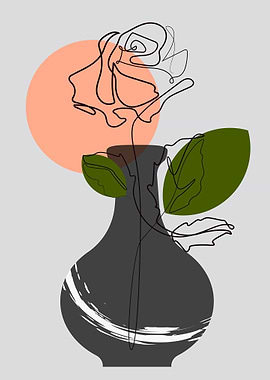Rose Flower in Vase
