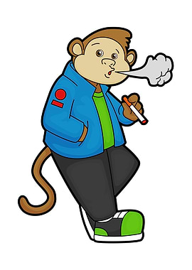 Monkey Smoking Cigarette