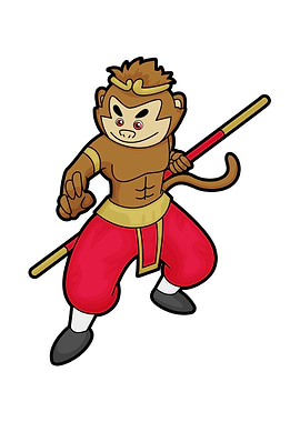 Monkey Warrior Staff