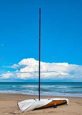 Sailboat on a shore