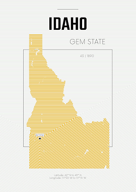 Idaho USA state map