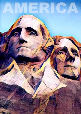 Painting Rushmore Mountain