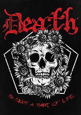 Skull with Sunflowers