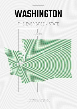 Washington USA state map