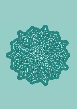 Turquoise blue mandala