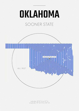 Oklahoma USA state map