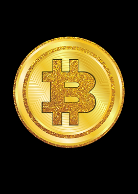Bitcoin in gold glitter