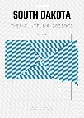 South Dakota USA STATE map