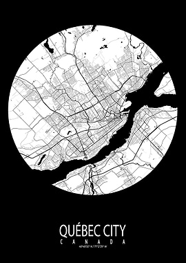 Quebec City Map Full Moon