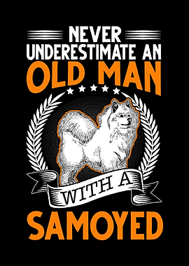 Samoyed Old Man Sled Dog
