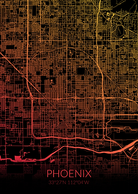 Phoenix Map Black Orange