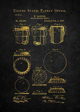 69 Bottle Cap Patent Prin