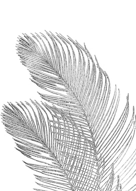 Palm Leaves Silver Foil 1