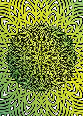 Green Mandala Art