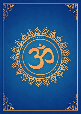Hindu Ohm Symbol Blue