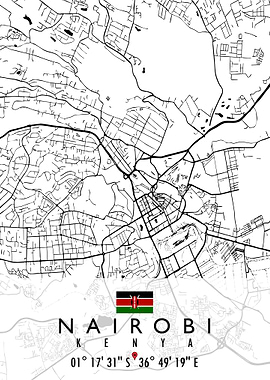 NAIROBI MAP KENYA