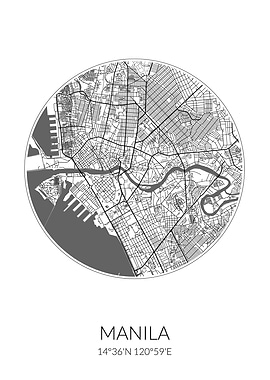 Manila City Map White