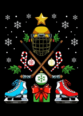 Ice Hockey Christmas Tree