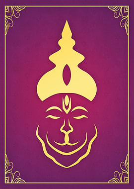 Lord Hanuman Purple Yellow